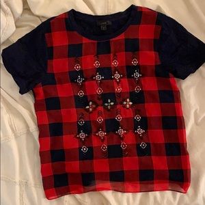J Crew Embellished Holiday T Shirt